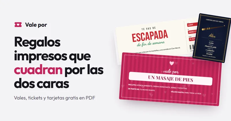 Vales y tickets de regalo para imprimir